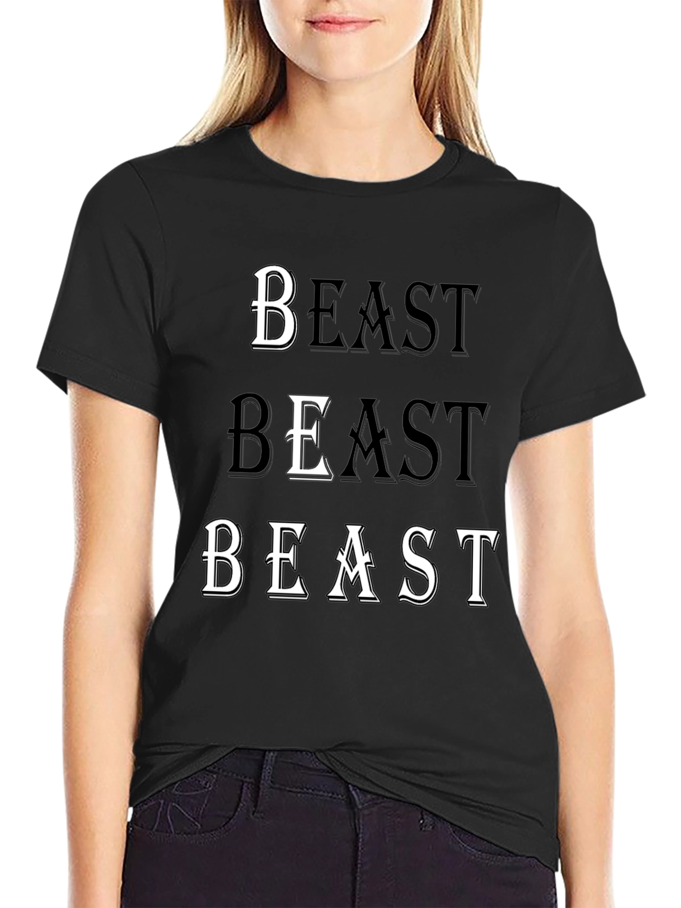 Beast Graphic Print Black T-Shirt