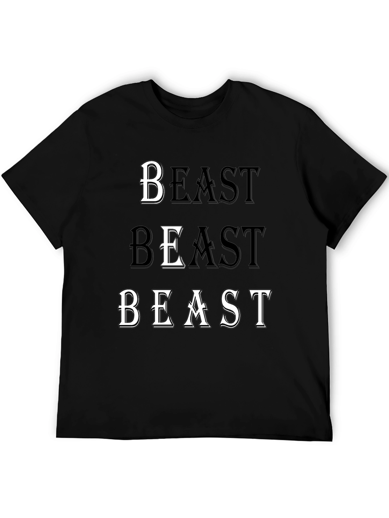 Beast Graphic Print Black T-Shirt