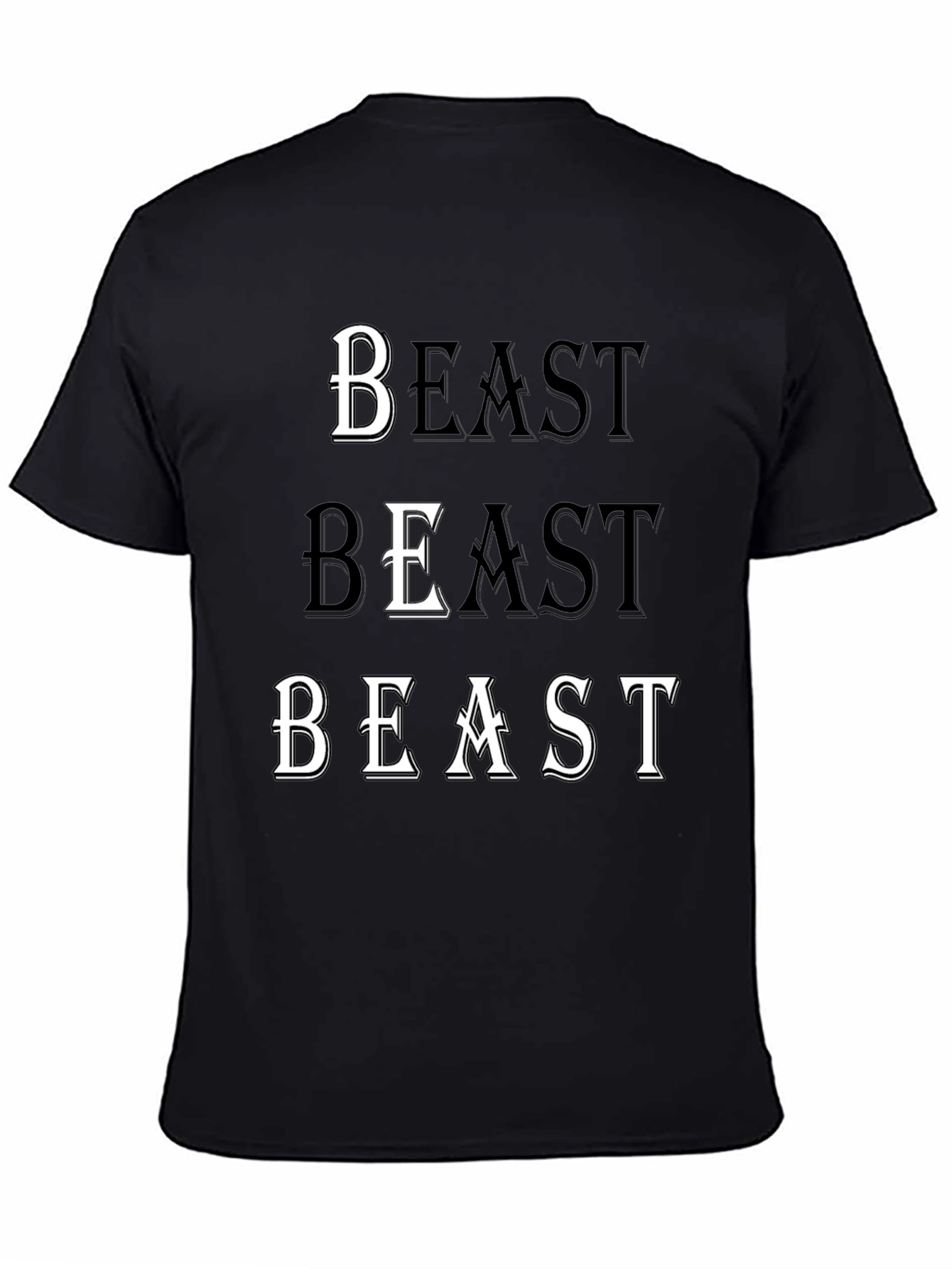 Beast Graphic Print Black T-Shirt