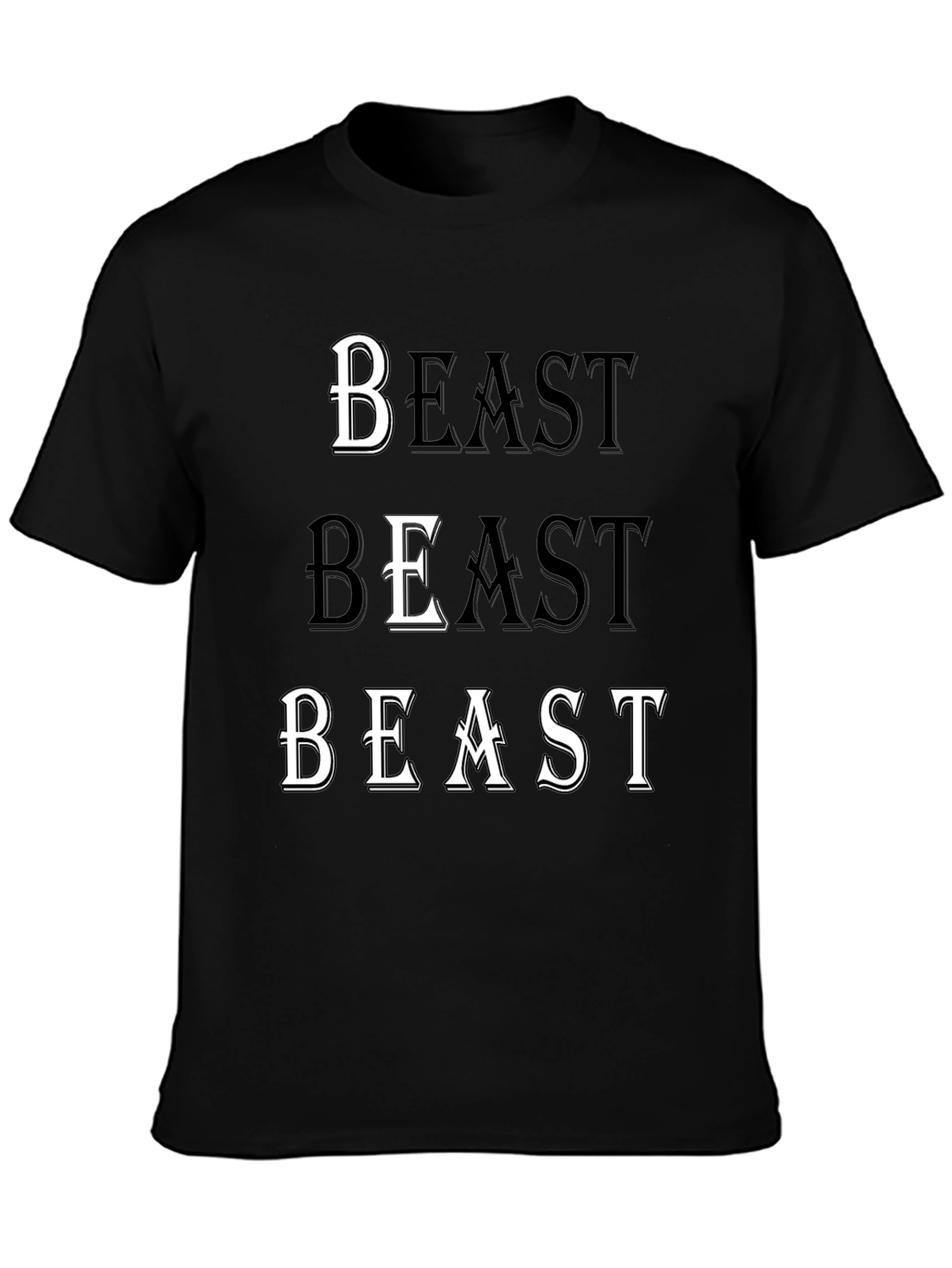 Beast Graphic Print Black T-Shirt