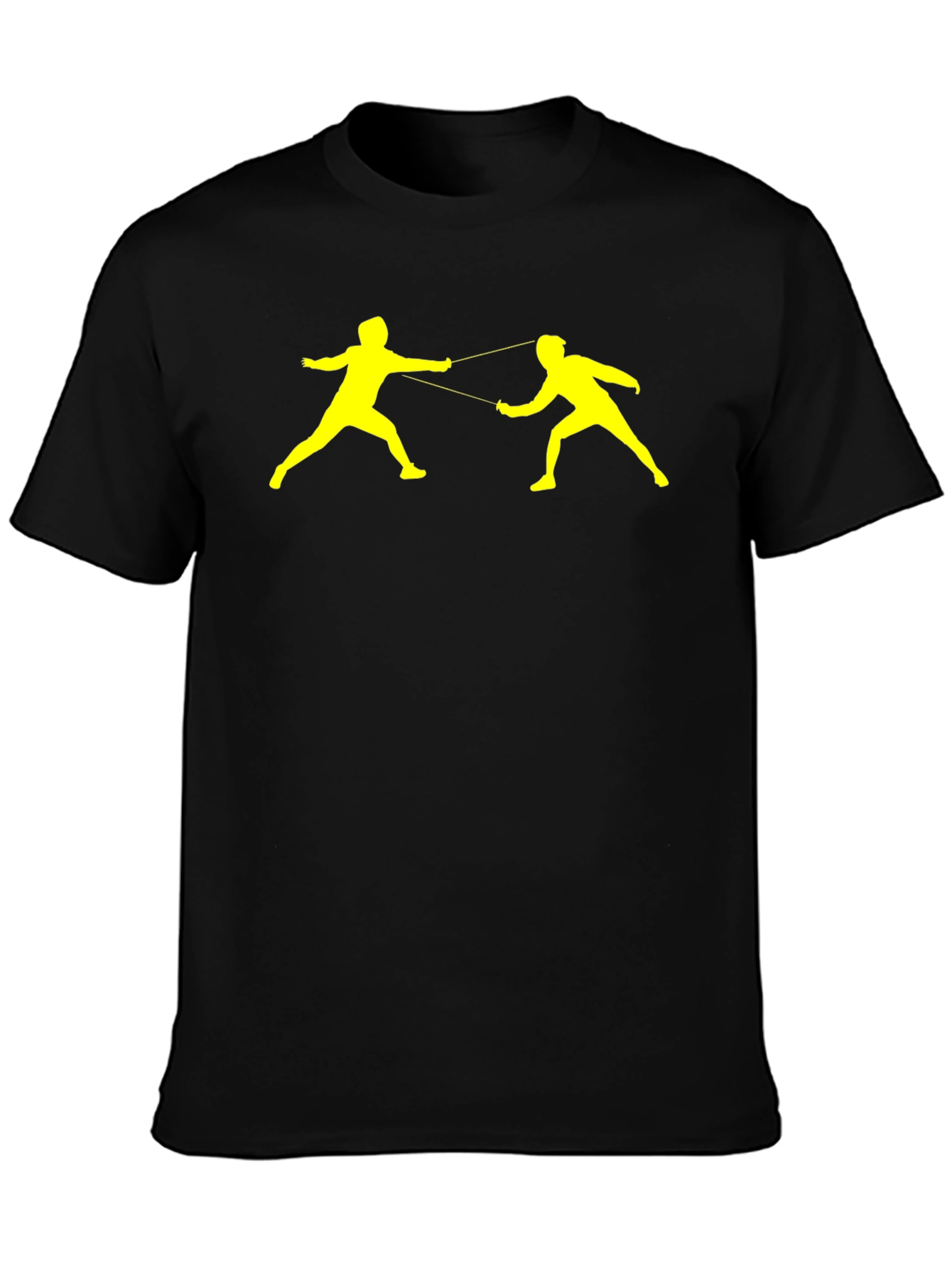 Fencing Silhouette Black T-Shirt