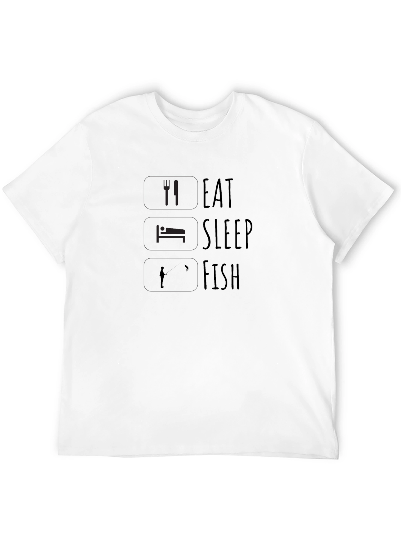 Eat Sleep Fish Black Graphic Tee