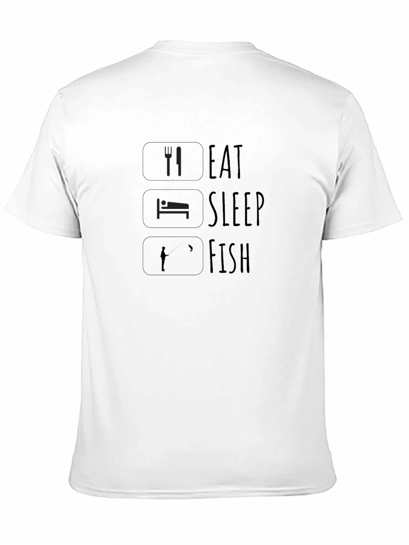 Eat Sleep Fish Black Graphic Tee