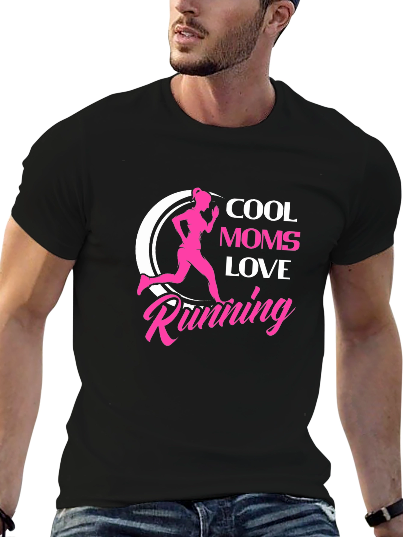 Cool Moms Love Running Black T-Shirt