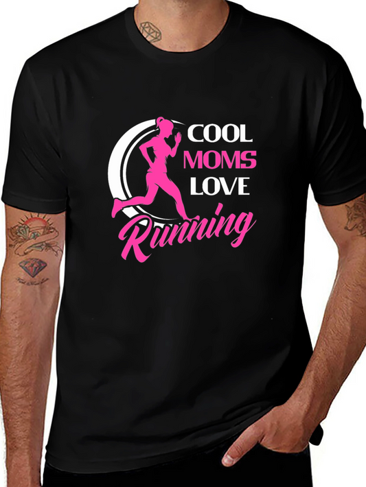 Cool Moms Love Running Black T-Shirt
