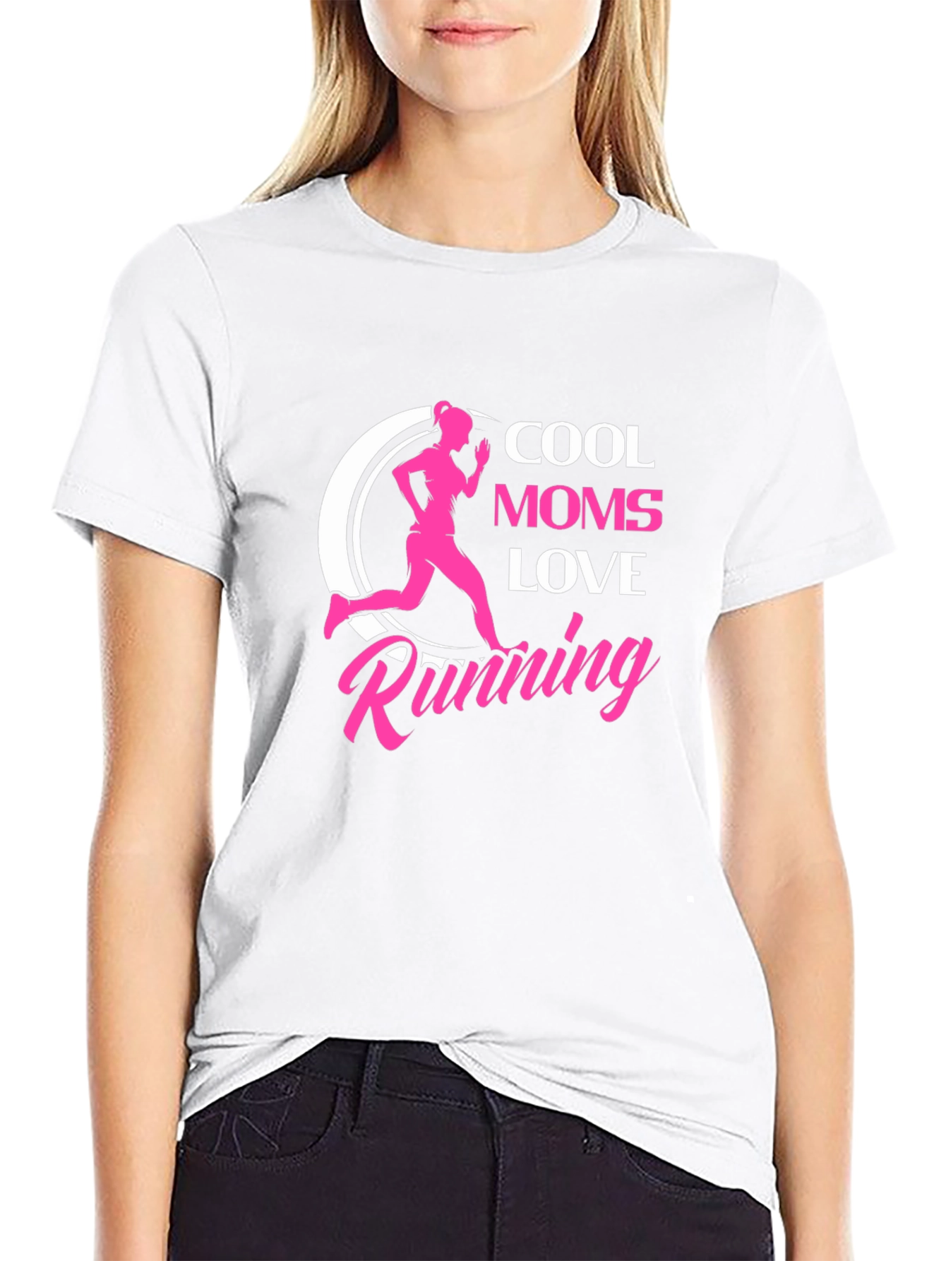 Cool Moms Love Running Black T-Shirt
