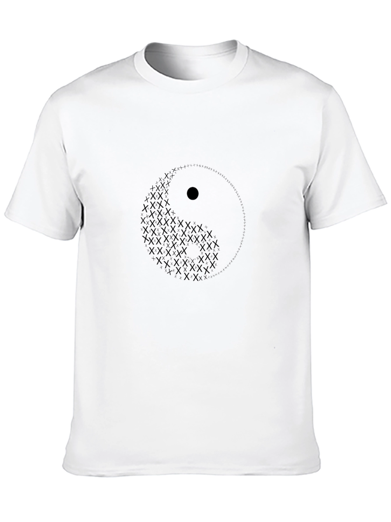 Yin Yang Symbol Graphic Print Black T-Shirt