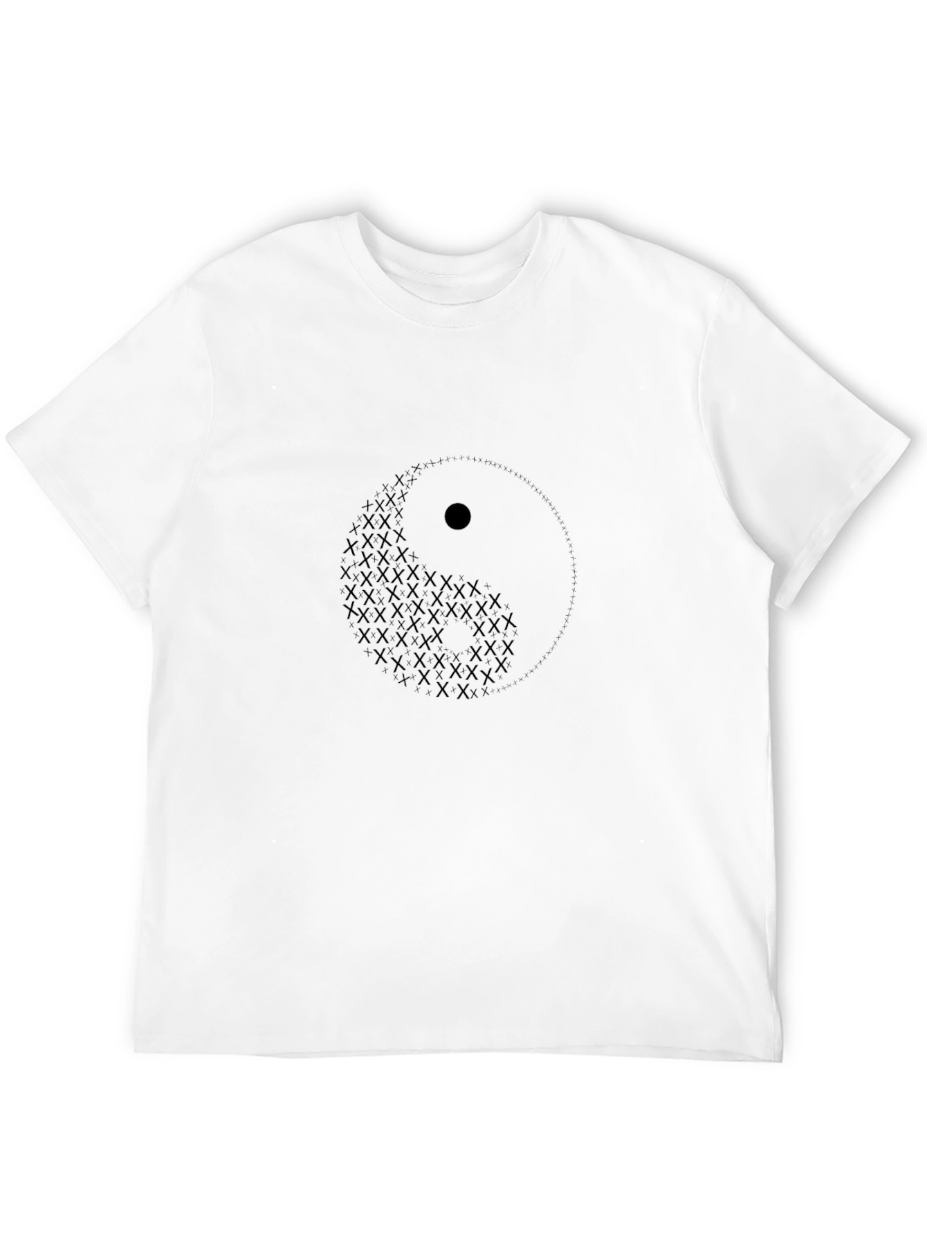 Yin Yang Symbol Graphic Print Black T-Shirt