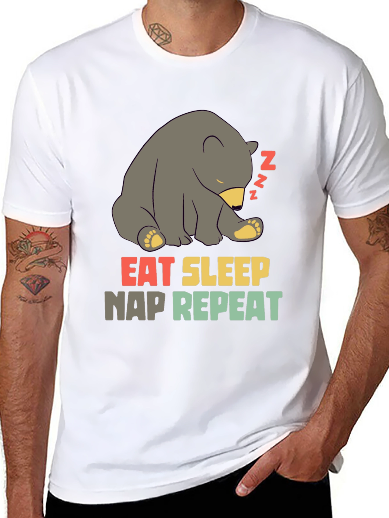 Eat Sleep Nap Repeat Bear T-Shirt