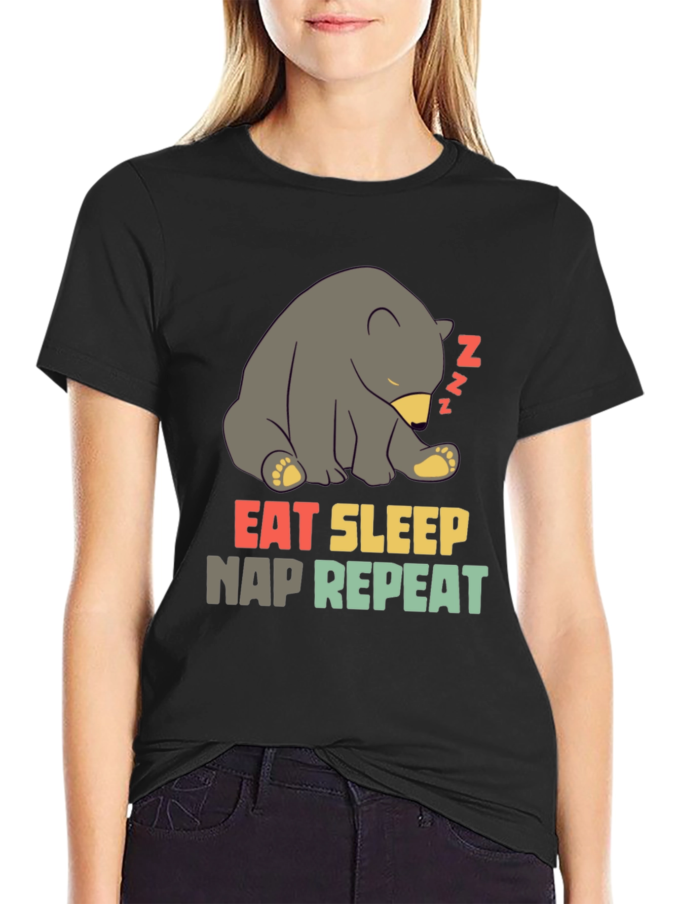 Eat Sleep Nap Repeat Bear T-Shirt