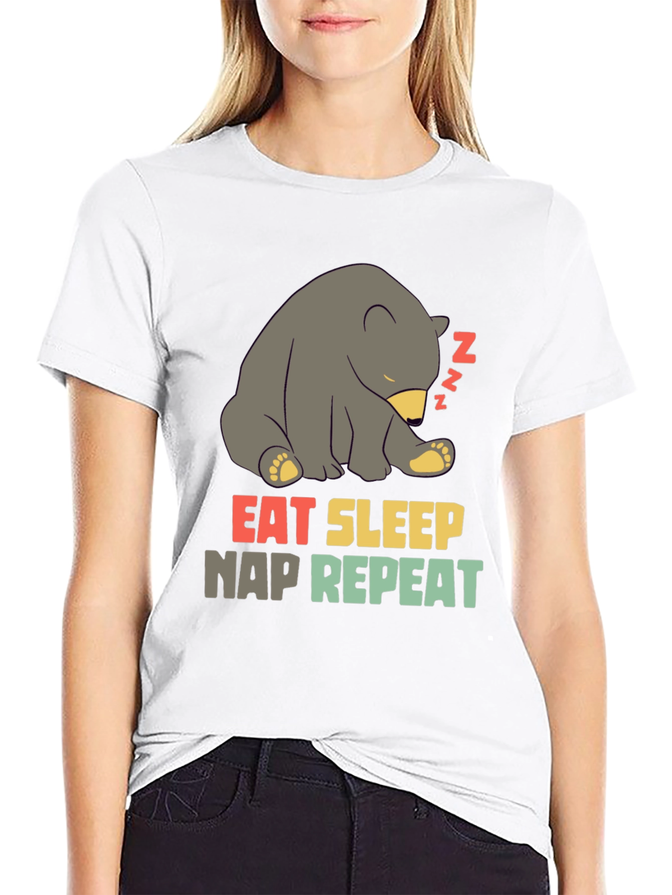 Eat Sleep Nap Repeat Bear T-Shirt
