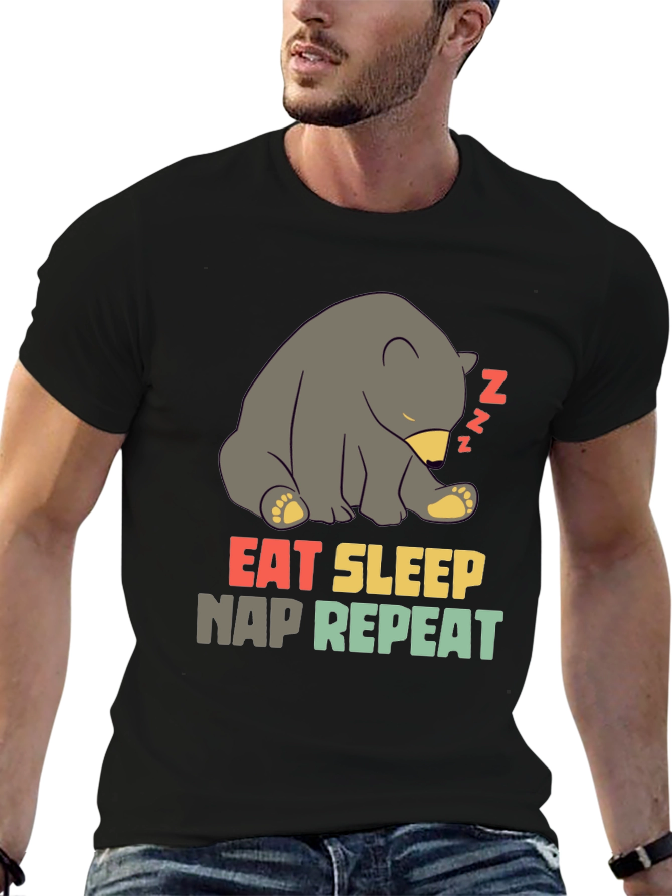 Eat Sleep Nap Repeat Bear T-Shirt