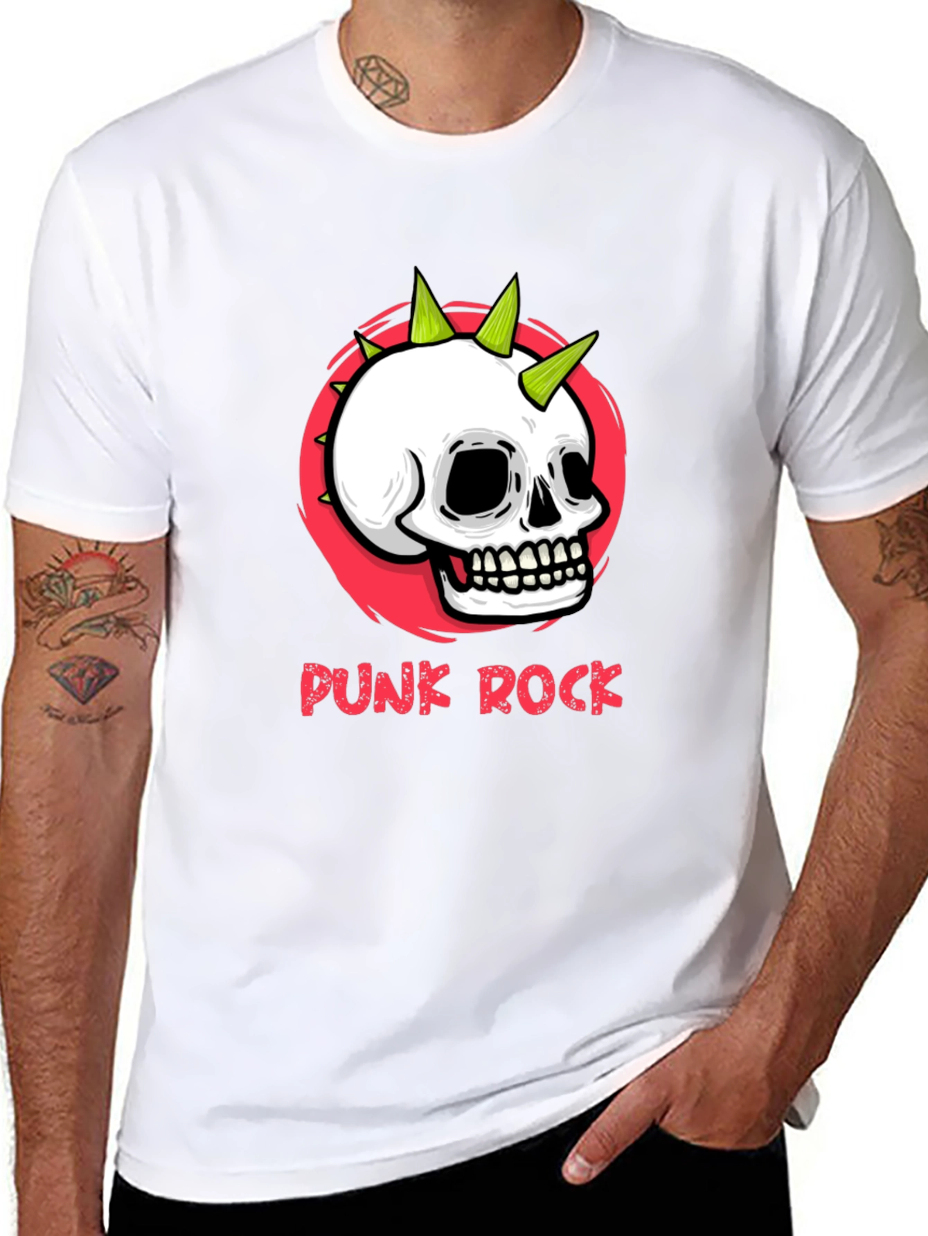 Punk Rock Skull Graphic Tee - Edgy Streetwear