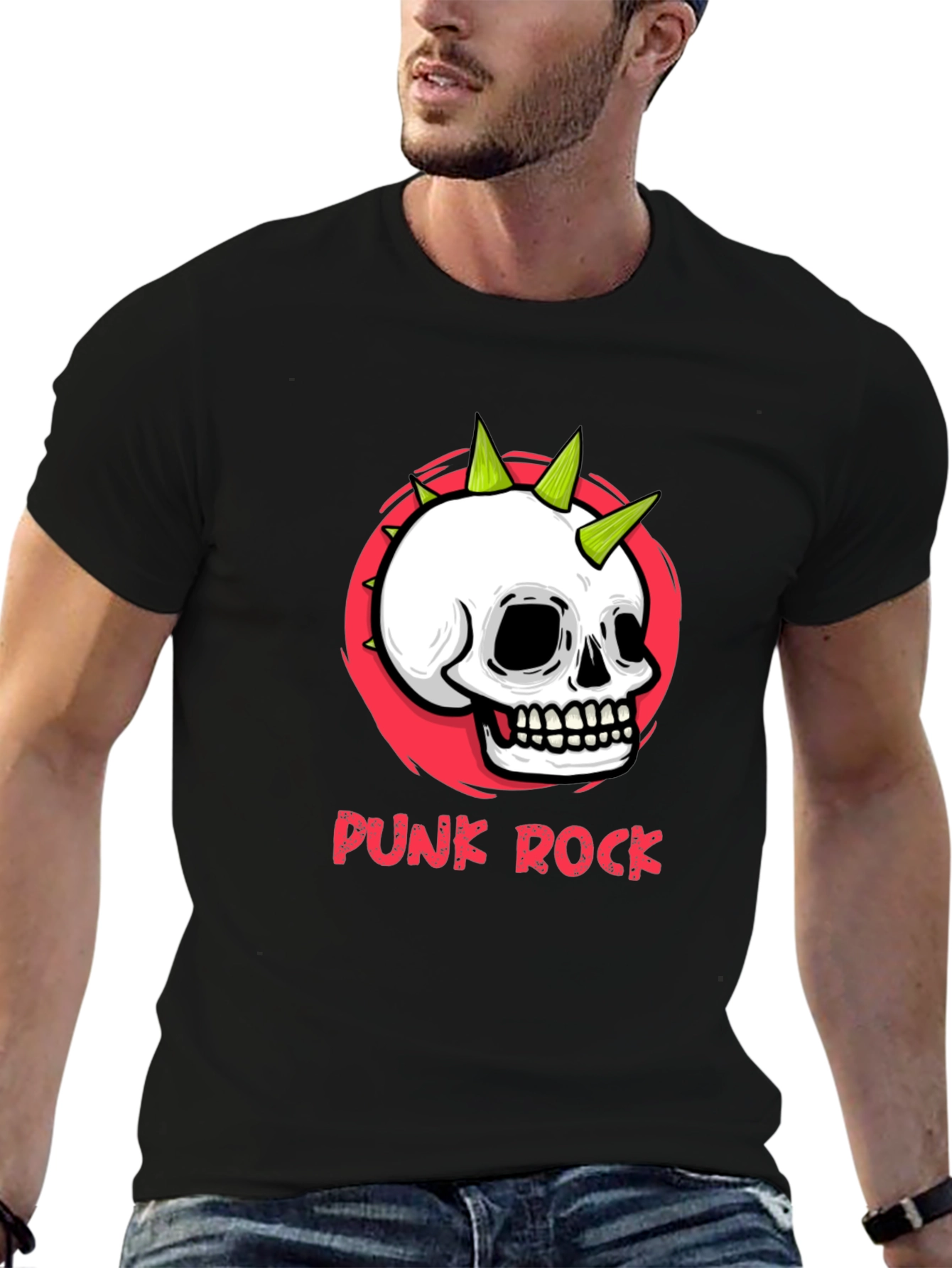 Punk Rock Skull Graphic Tee - Edgy Streetwear