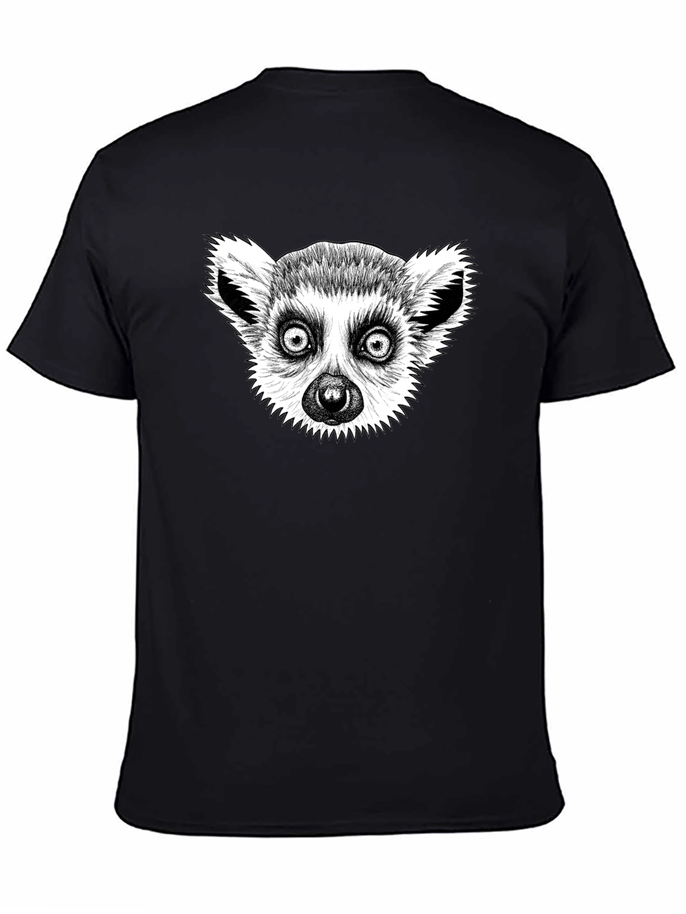 Lemur Graphic T-Shirt - Black Cotton Tee