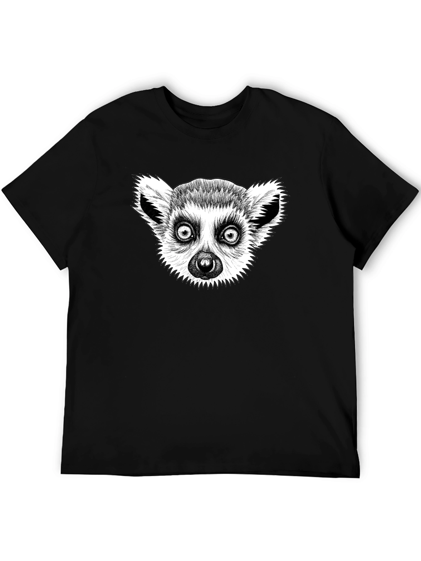 Lemur Graphic T-Shirt - Black Cotton Tee