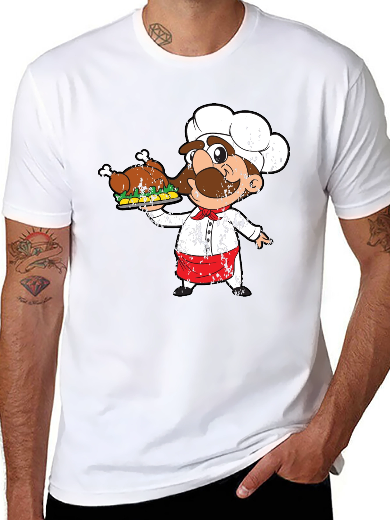 Chef Holding Turkey Graphic T-Shirt
