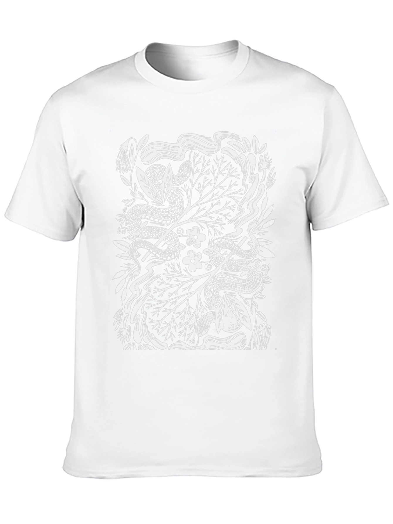 Snakes & Flowers Graphic Tee - Unisex Black T-Shirt