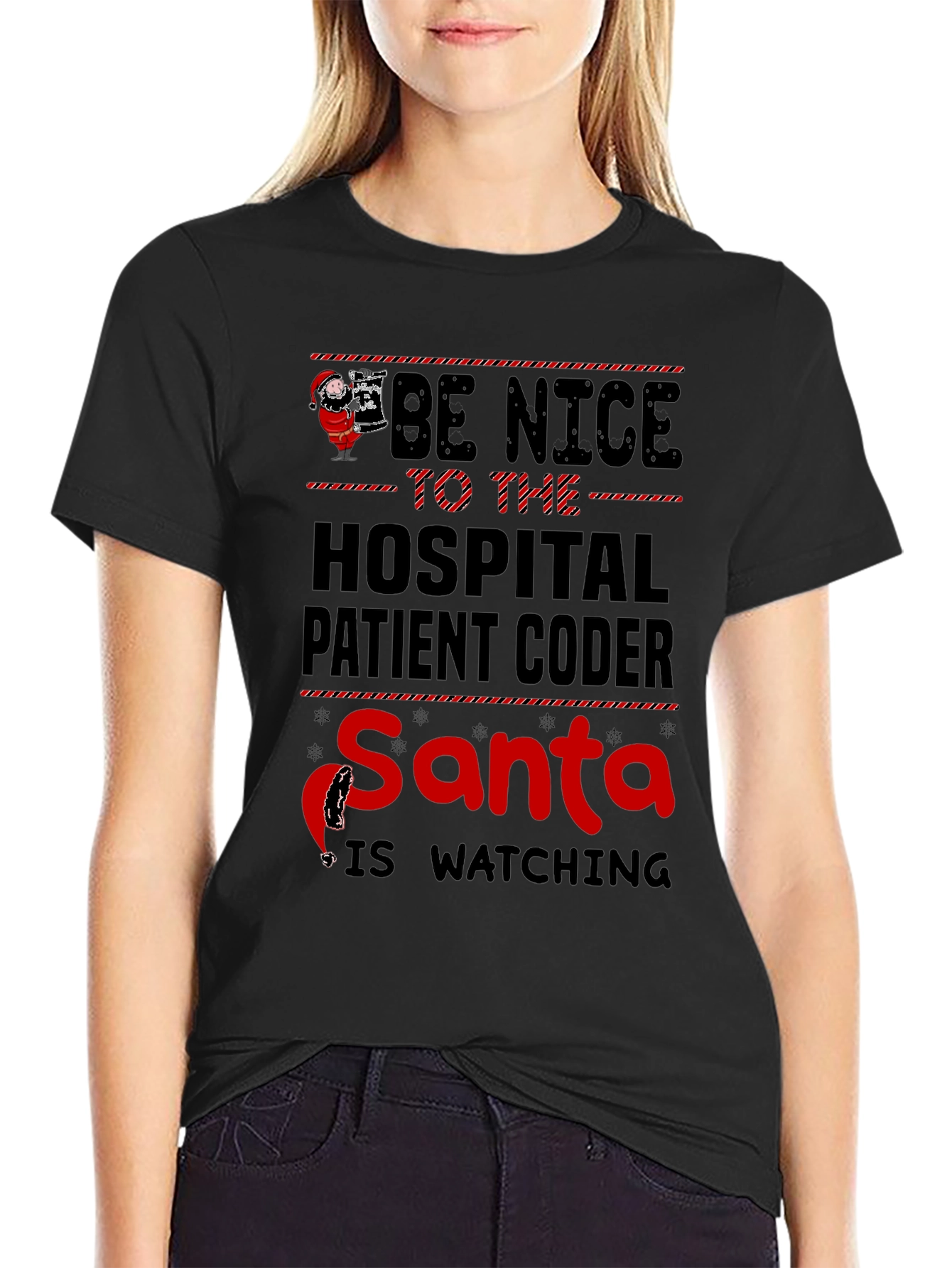 Funny Christmas Hospital Coder Santa T-Shirt