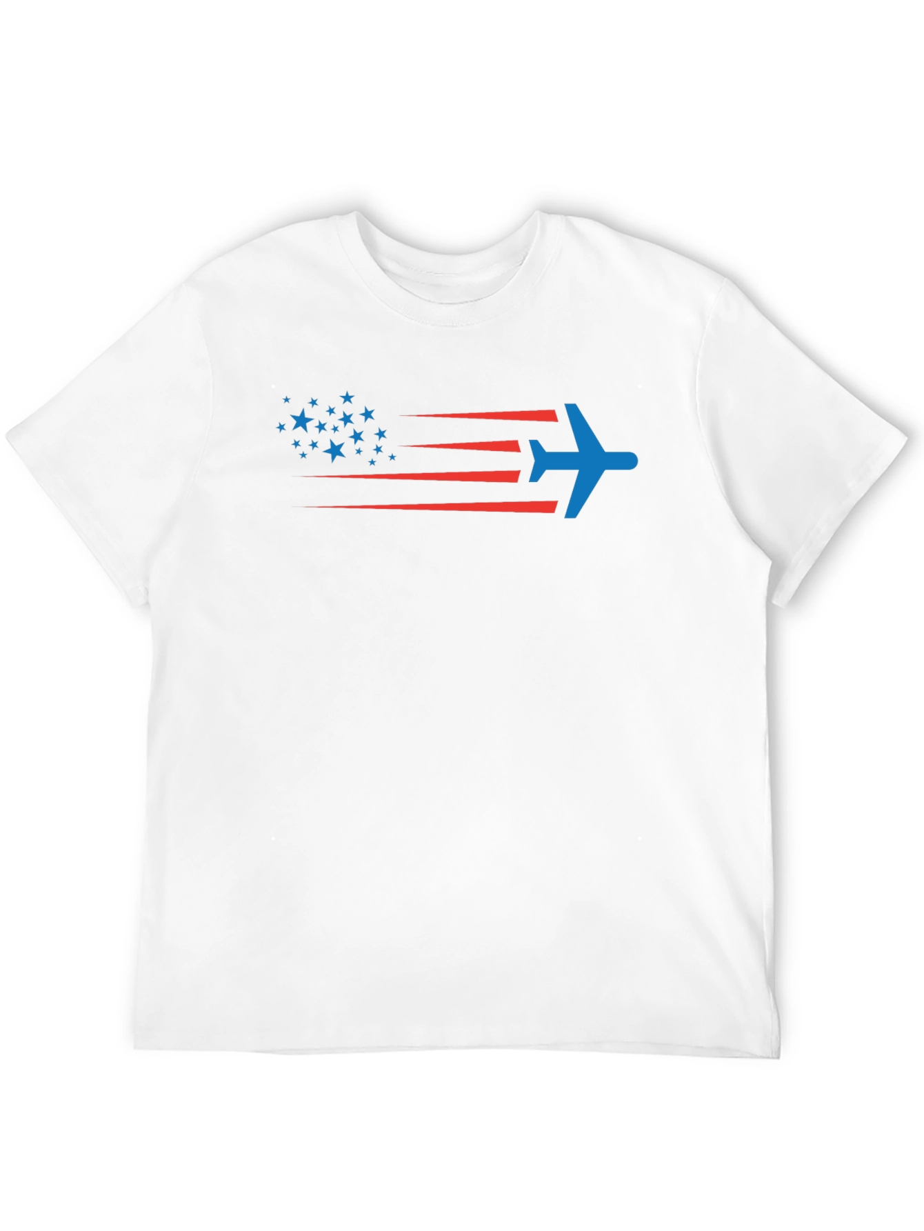 Patriotic Plane T-Shirt - Stars & Stripes Airplane Design