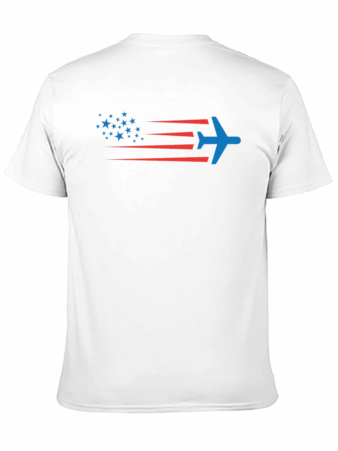 Patriotic Plane T-Shirt - Stars & Stripes Airplane Design