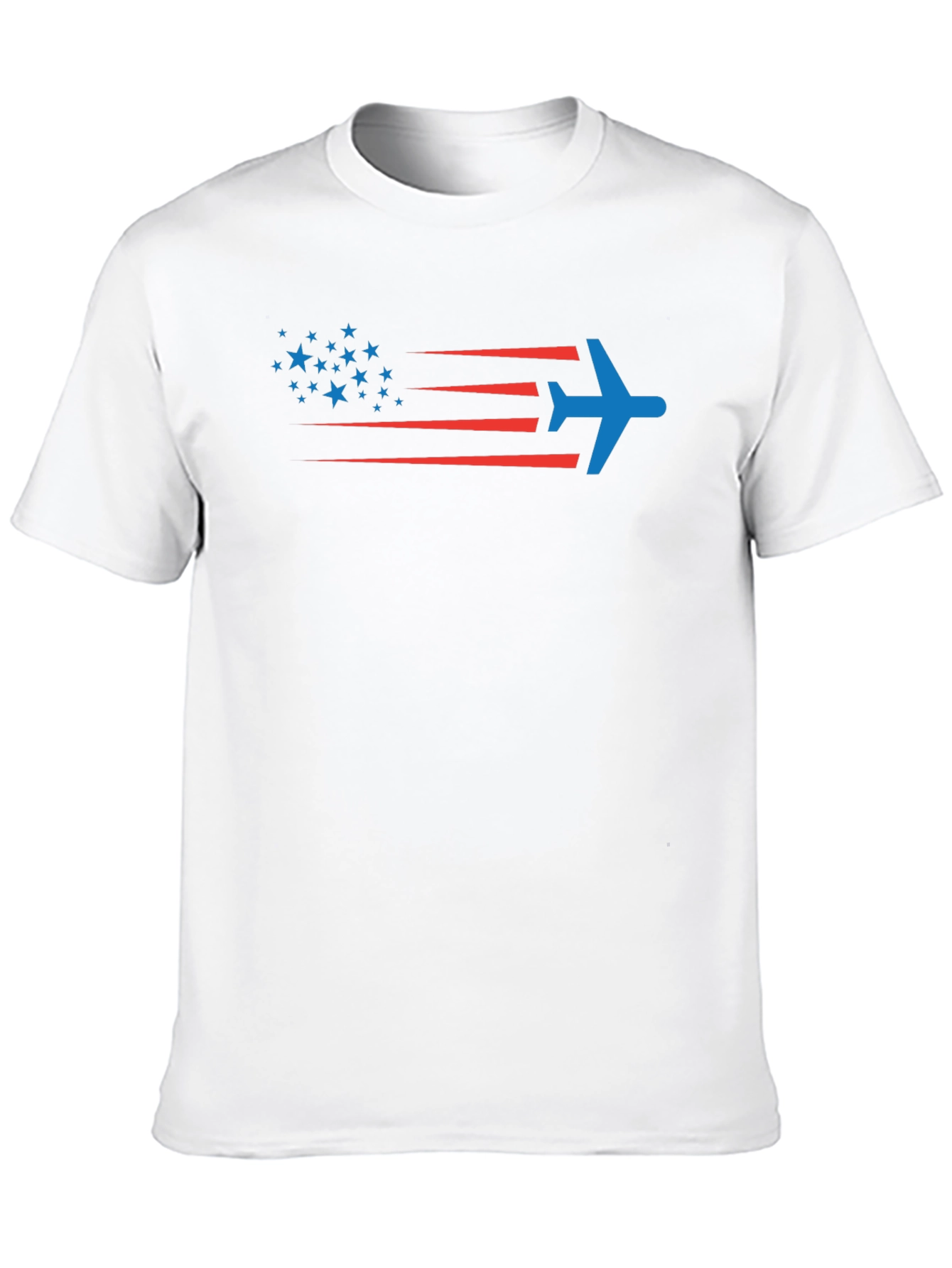 Patriotic Plane T-Shirt - Stars & Stripes Airplane Design