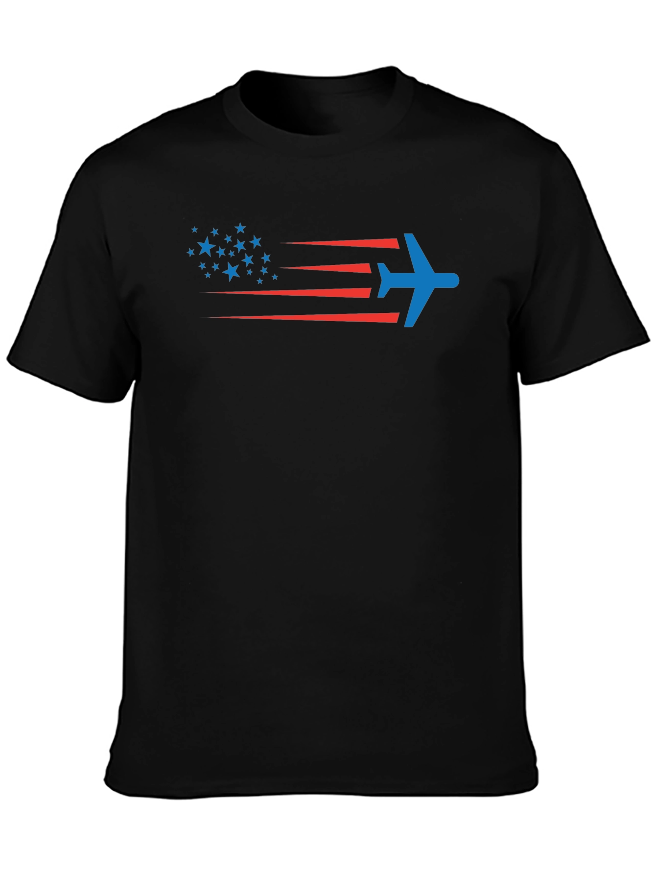Patriotic Plane T-Shirt - Stars & Stripes Airplane Design