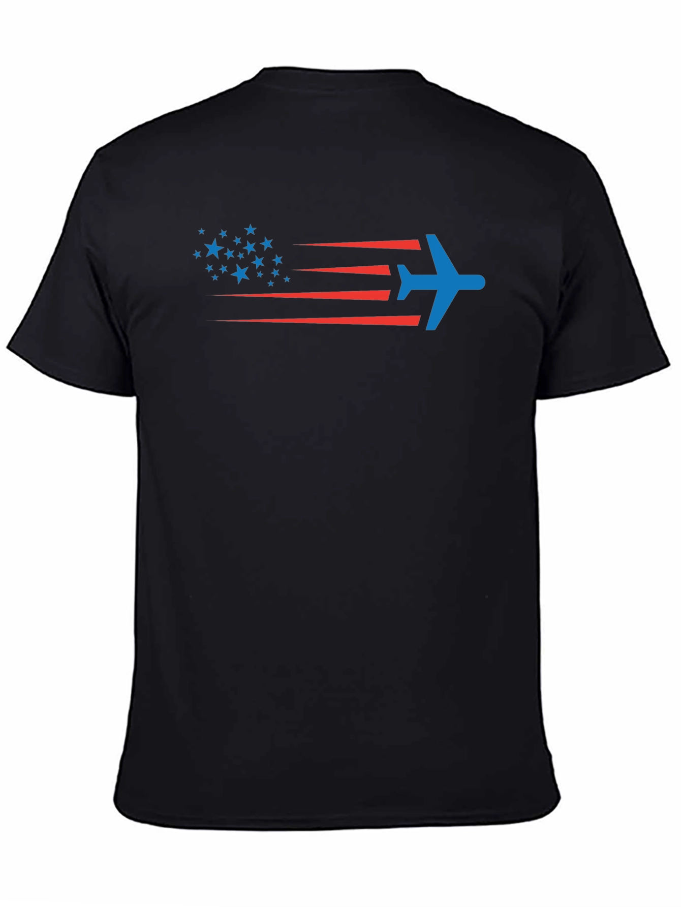 Patriotic Plane T-Shirt - Stars & Stripes Airplane Design