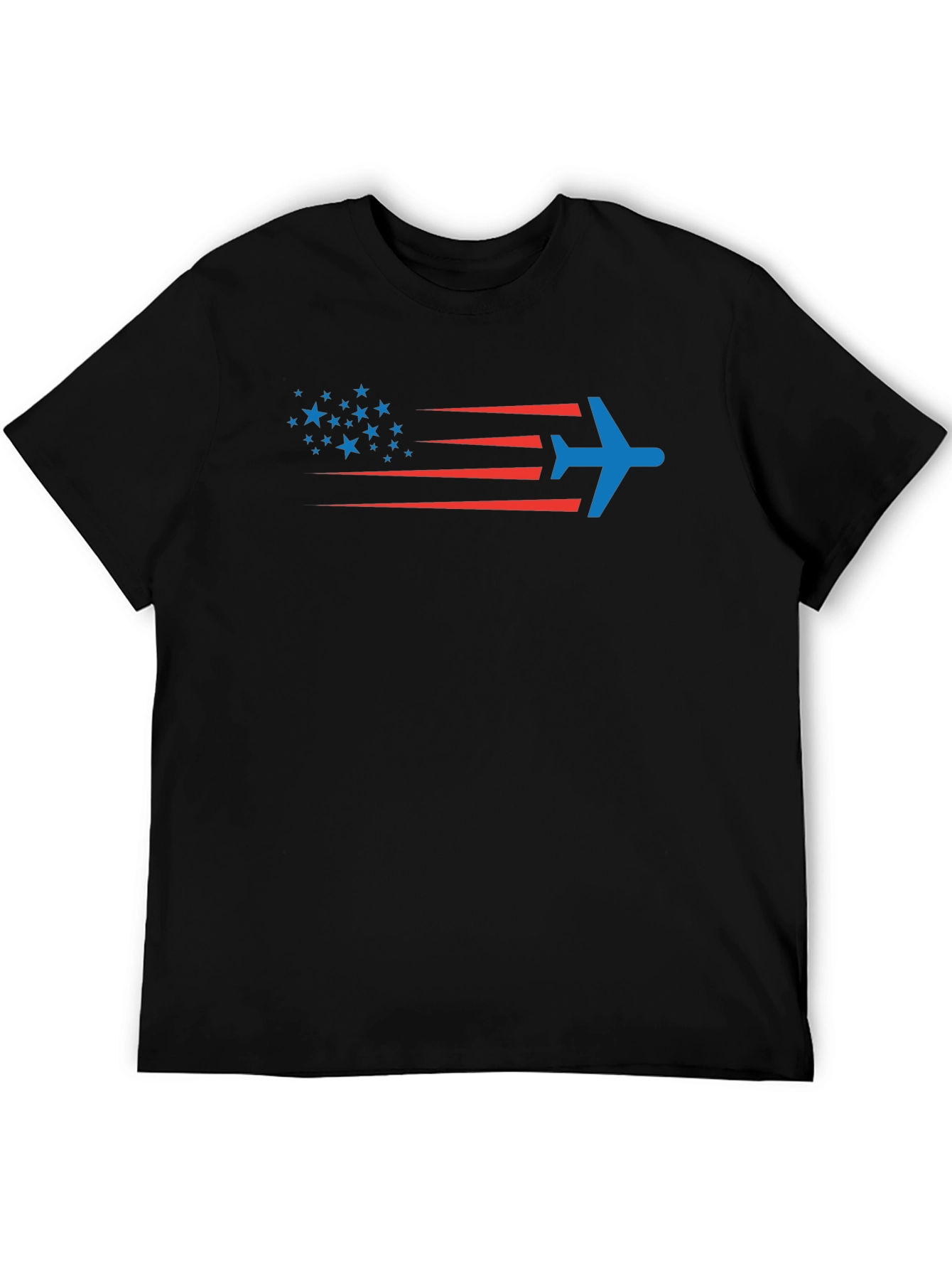Patriotic Plane T-Shirt - Stars & Stripes Airplane Design