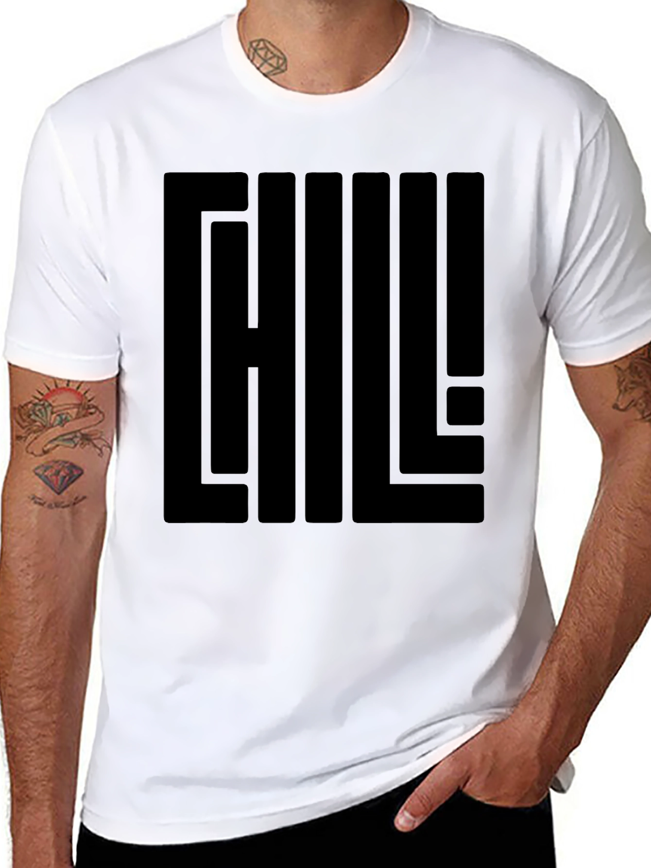 Chill Graphic Print Black T-Shirt