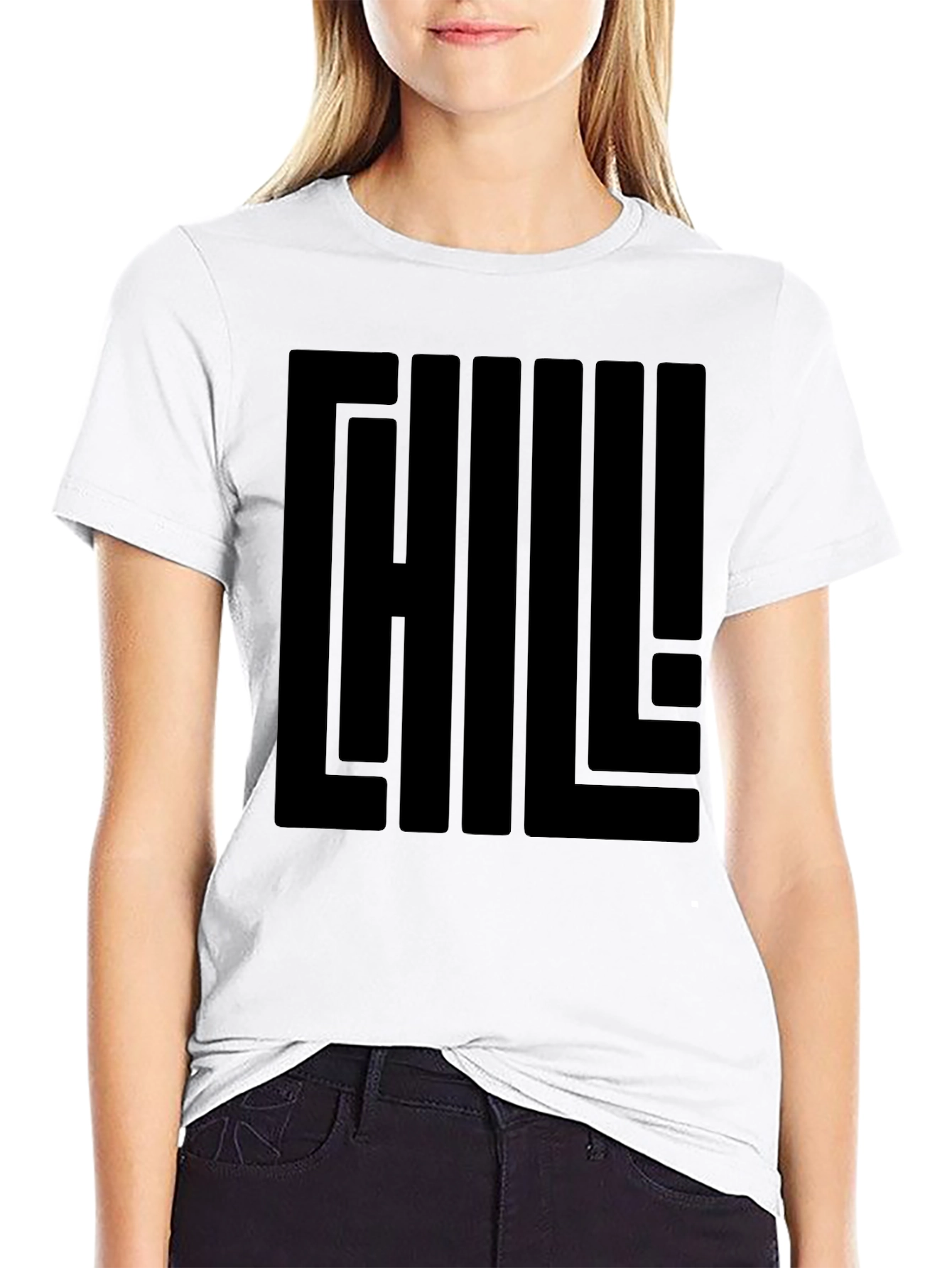 Chill Graphic Print Black T-Shirt