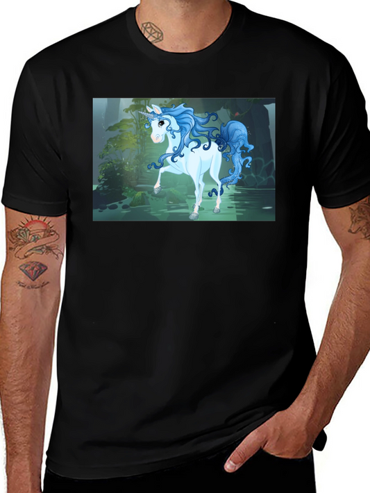 Unicorn Graphic Tee - Black Cotton Blend