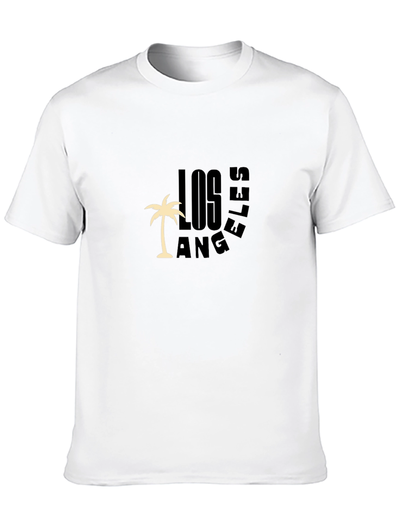 Los Angeles Palm Tee - Black Casual T-Shirt