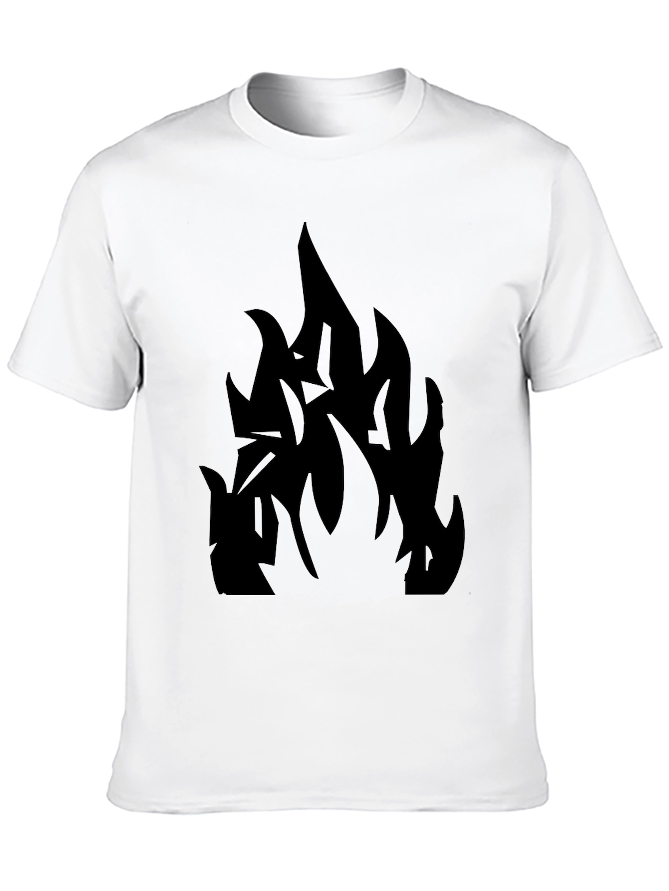 Black T-Shirt with Abstract Flame Design