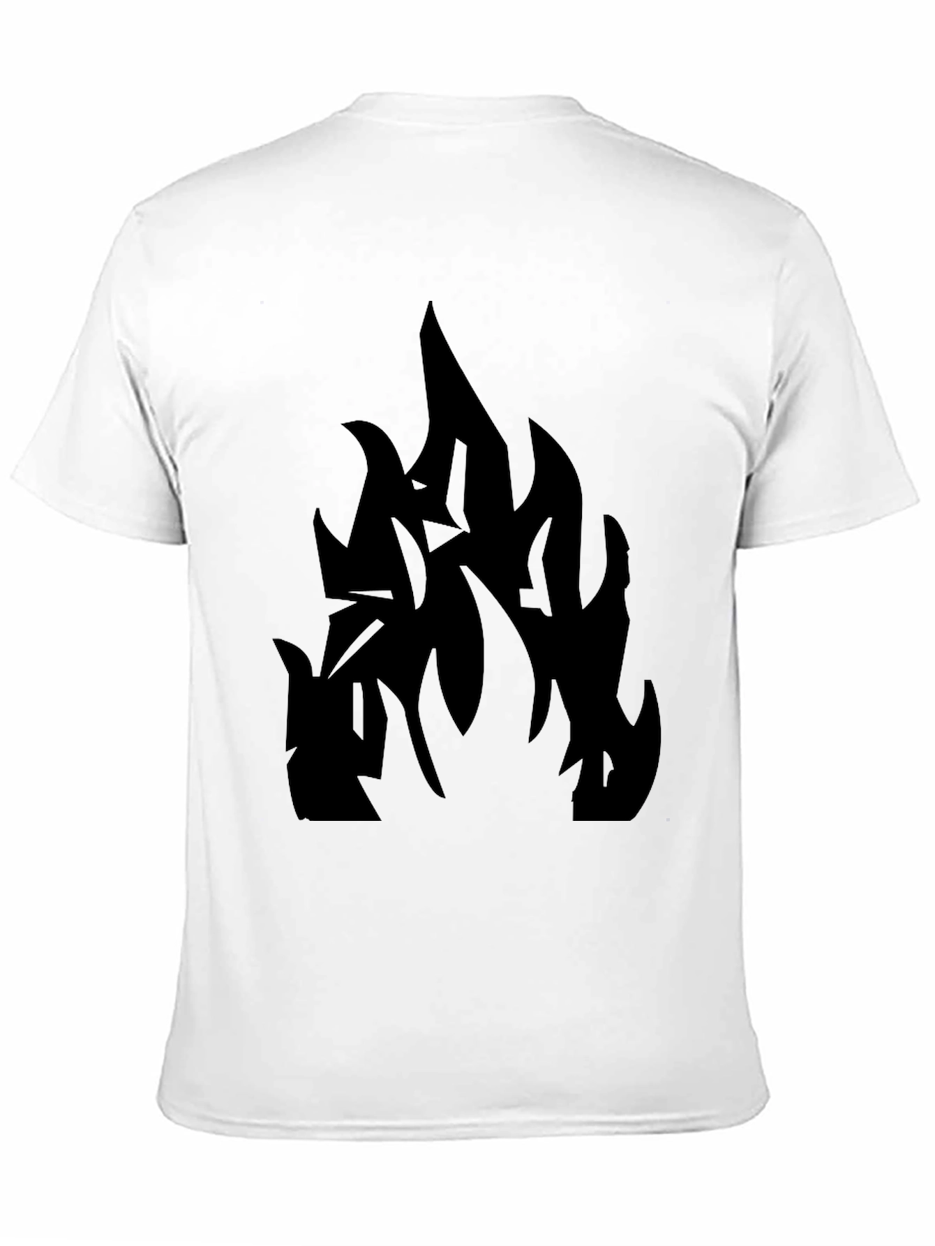 Black T-Shirt with Abstract Flame Design