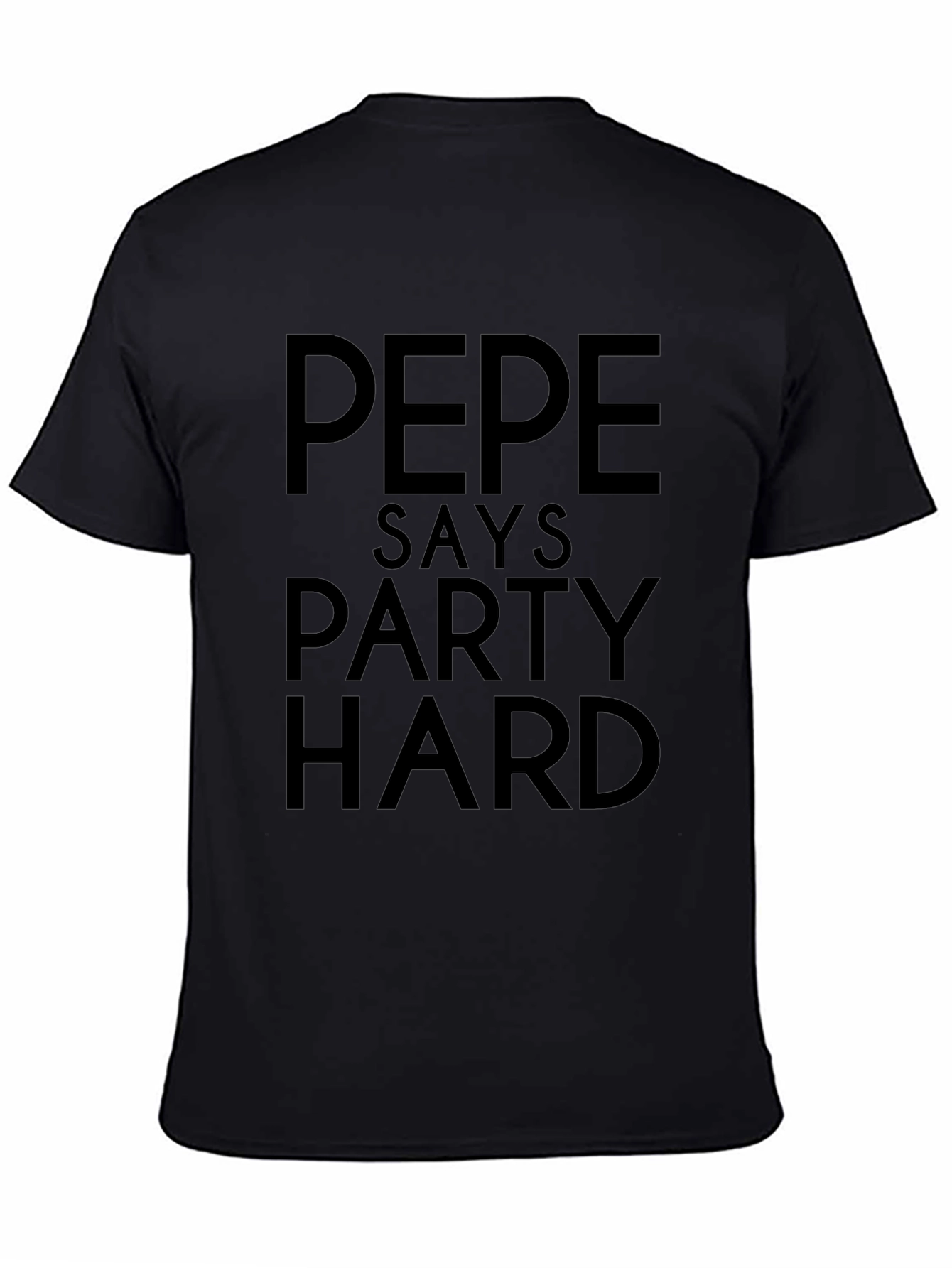 Pepe Says Party Hard Black Graphic Tee