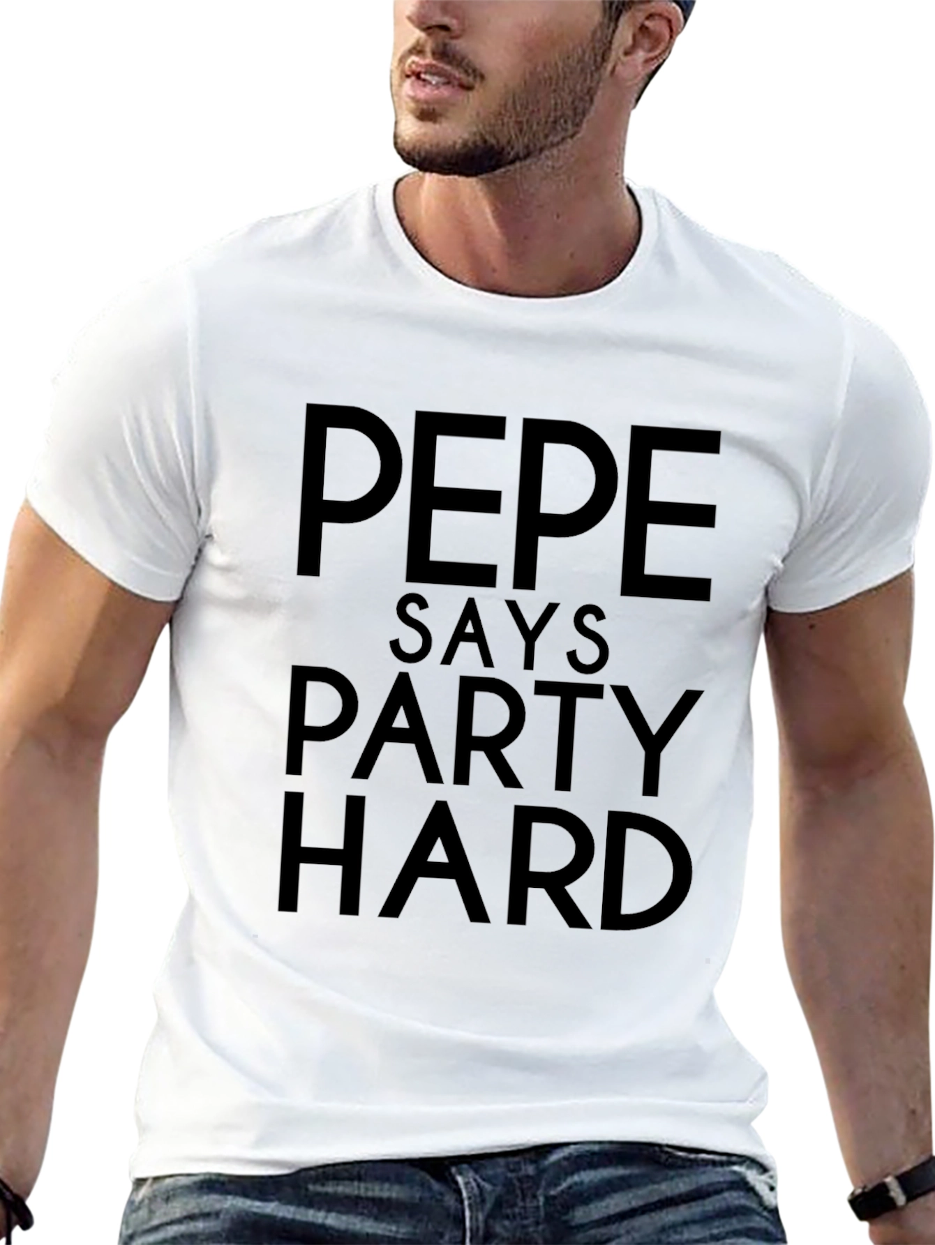 Pepe Says Party Hard Black Graphic Tee