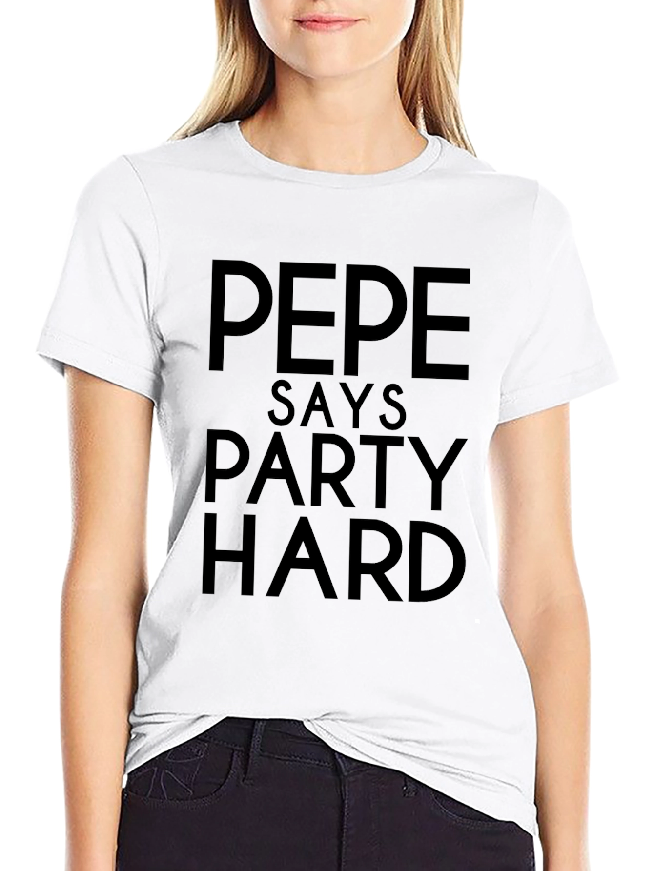 Pepe Says Party Hard Black Graphic Tee