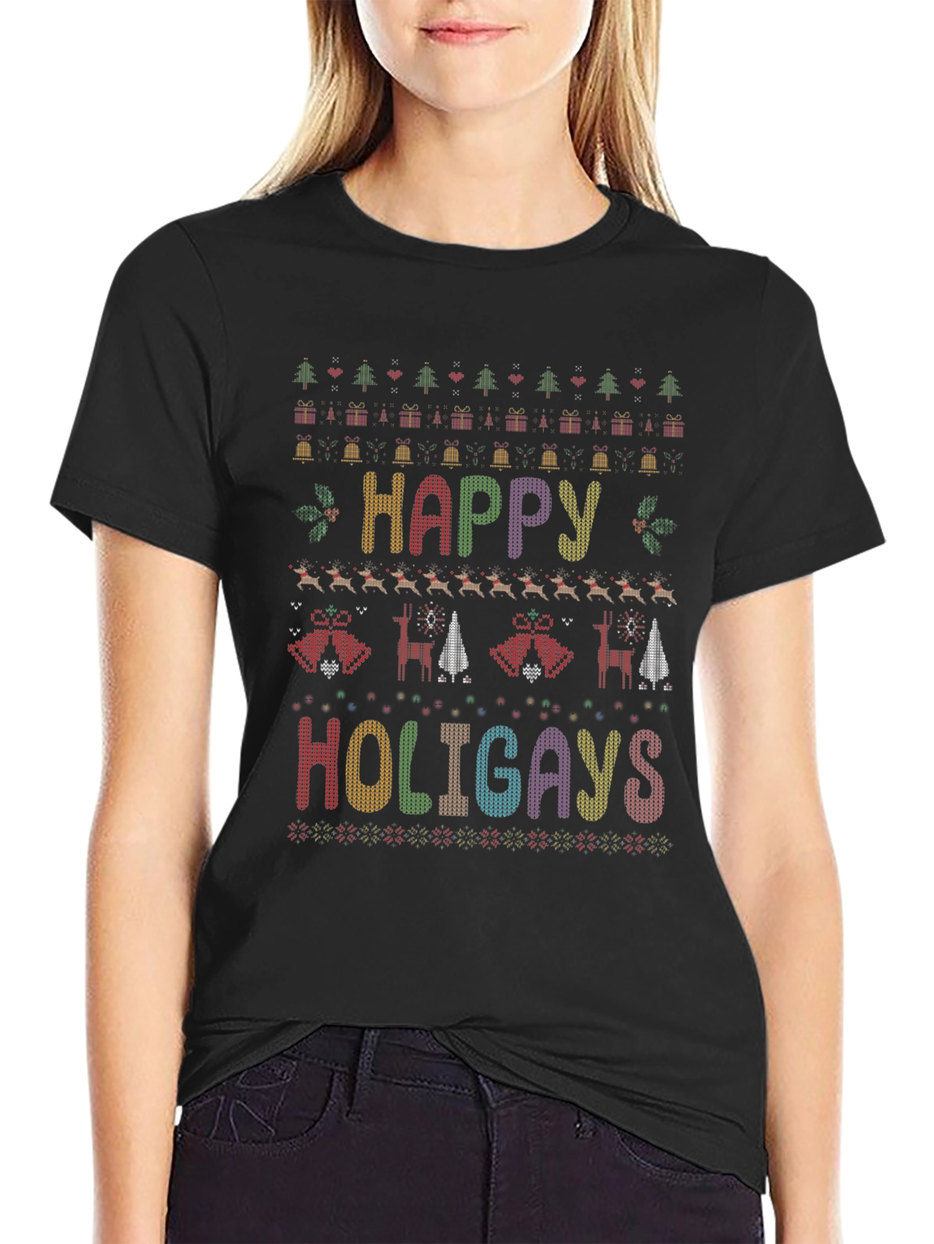 Happy Holigays Ugly Christmas Sweater T-Shirt