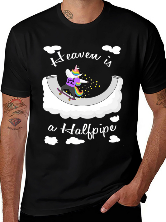 Heaven is a Halfpipe Unicorn Skateboarder T-Shirt