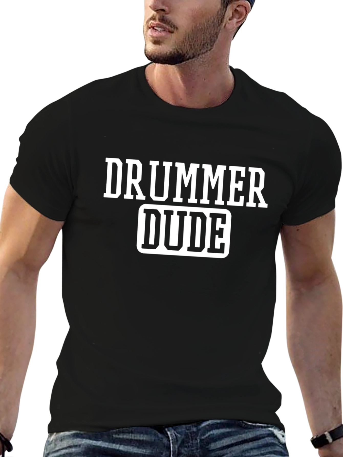 Drummer Dude Black T-Shirt