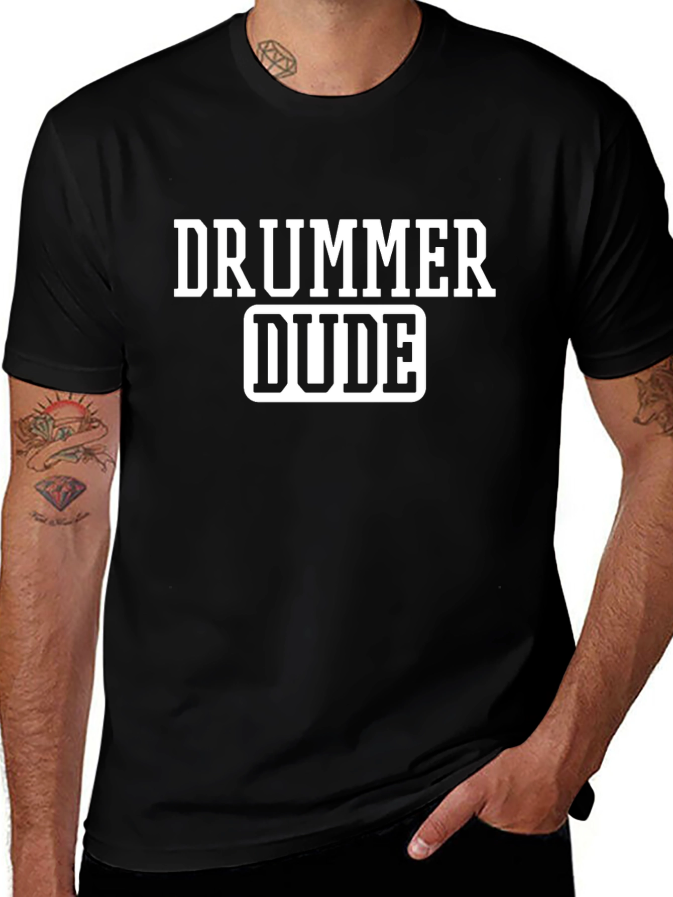 Drummer Dude Black T-Shirt