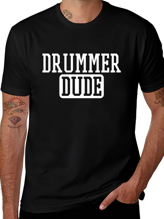 Drummer Dude Black T-Shirt