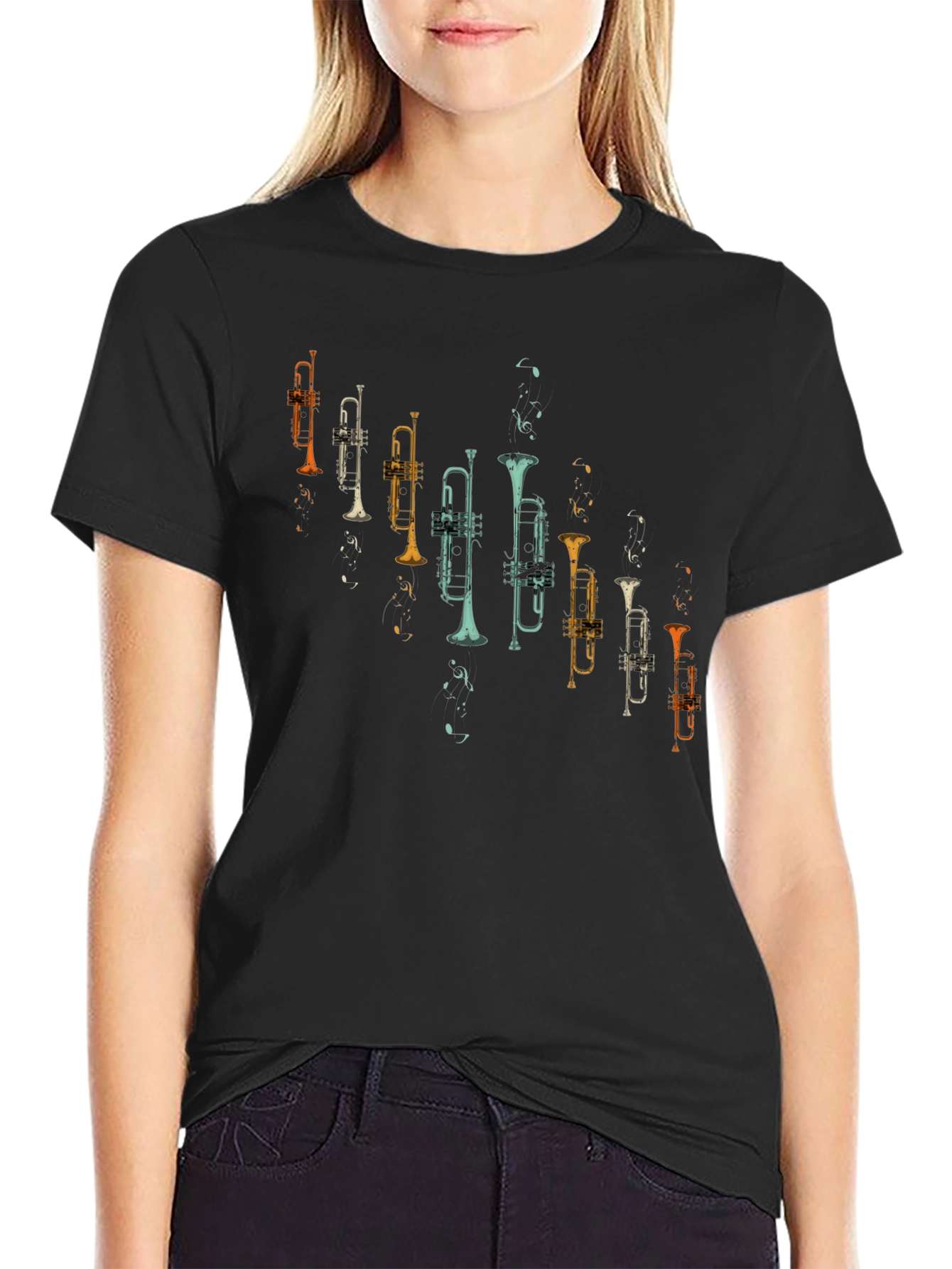 Trumpet Graphic Tee - Retro Music Lover Shirt