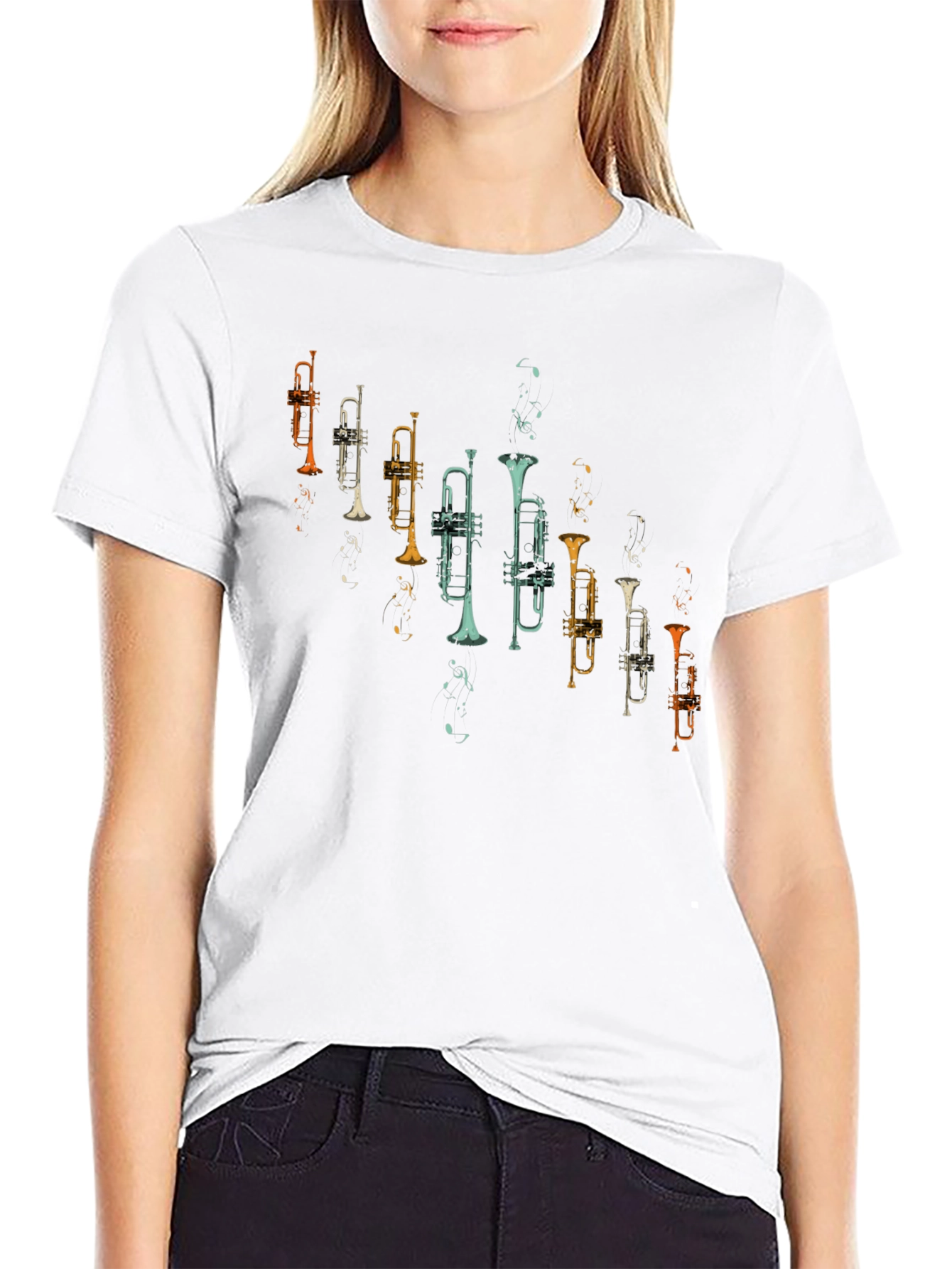 Trumpet Graphic Tee - Retro Music Lover Shirt