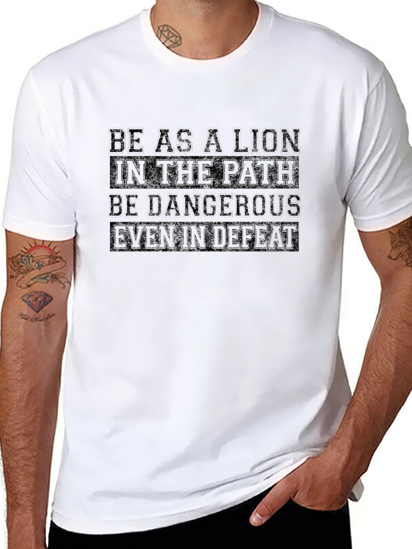 Lion Path Quote Black T-Shirt