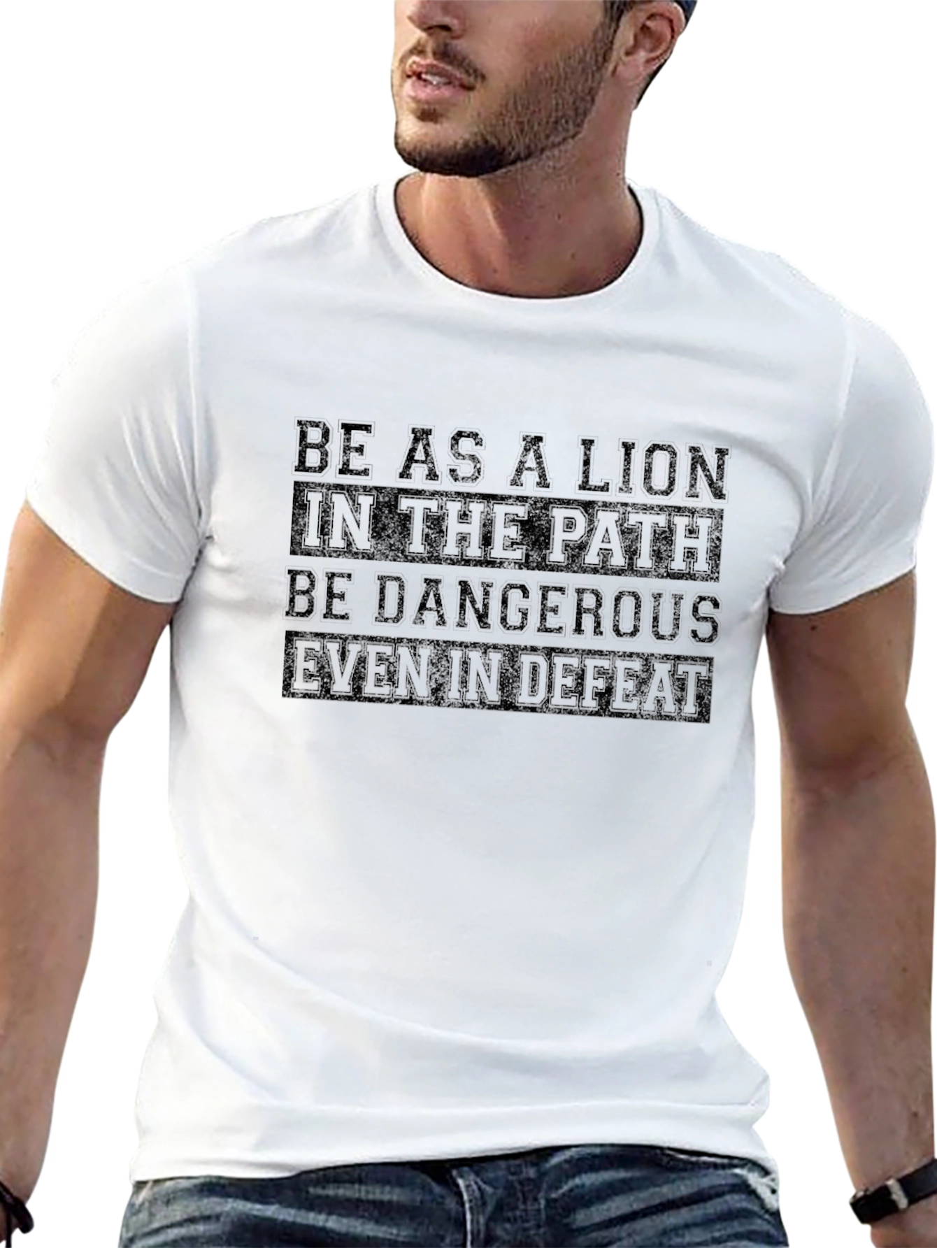 Lion Path Quote Black T-Shirt