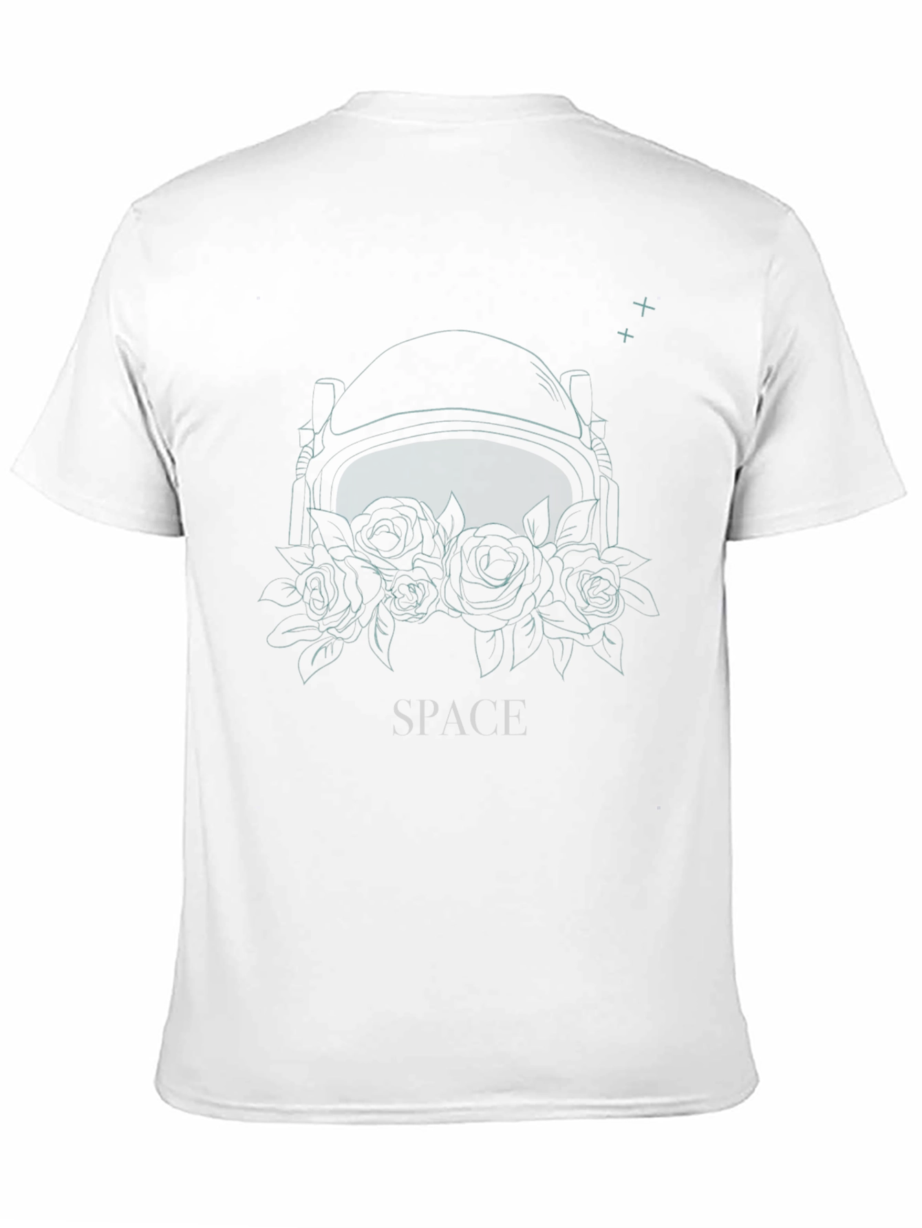 Space Helmet Floral Graphic Tee - Black