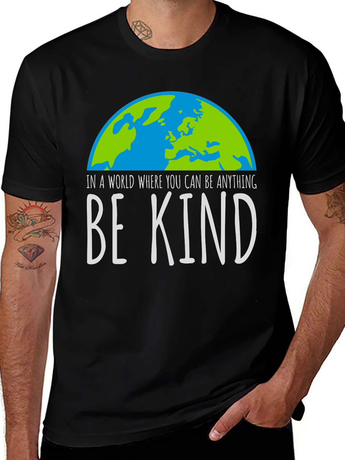 Be Kind T-Shirt Earth Graphic Tee Inspirational Shirt