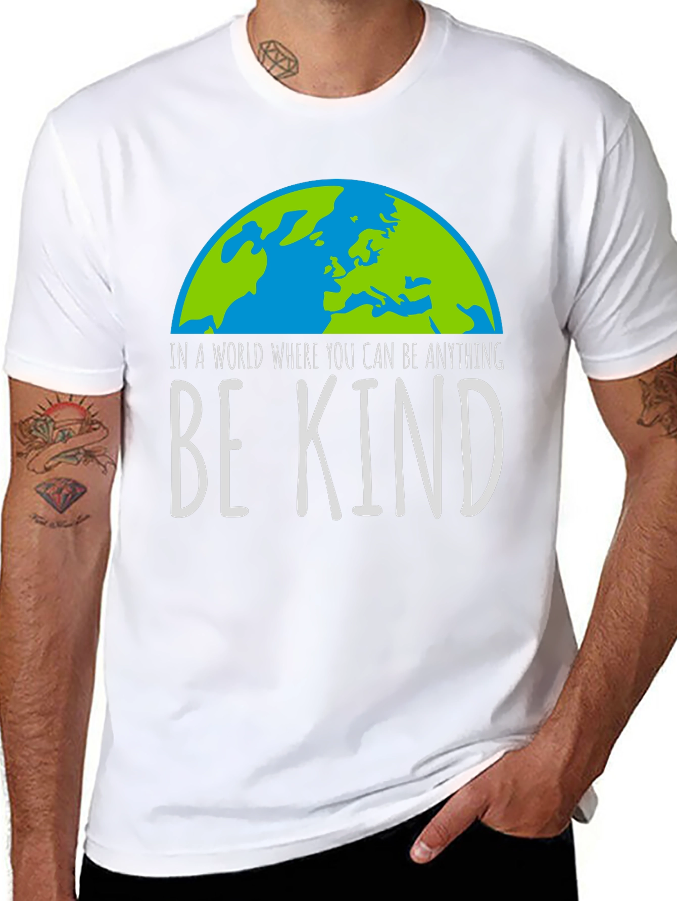 Be Kind T-Shirt Earth Graphic Tee Inspirational Shirt